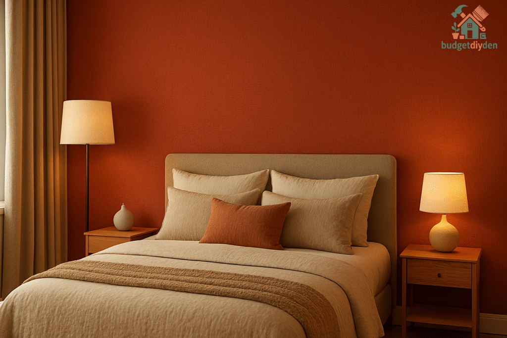 Small bedroom showcasing a stylish accent wall with textured paint or wallpaper for visual depth.