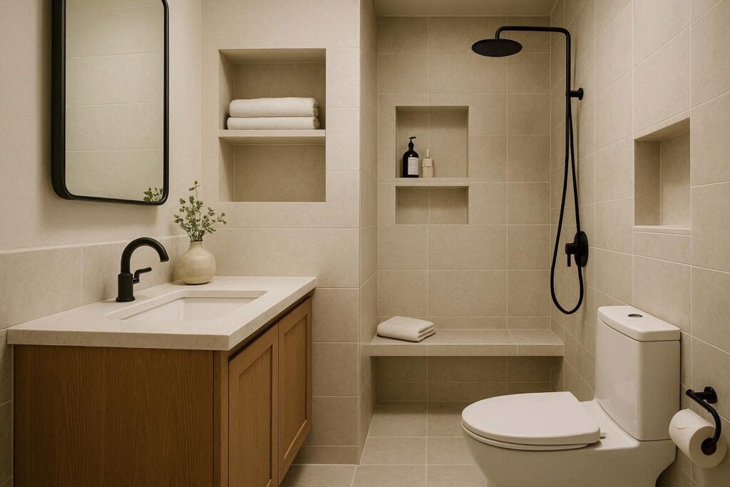 Add Built-In Features Like Niches & Shower Benches