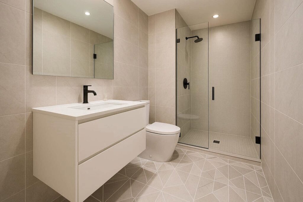 Choose Large or Geometric Tiles for a Bigger Feel