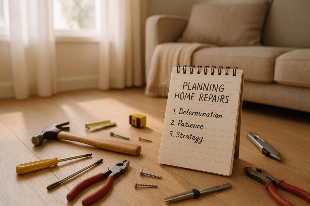 Planning a zero budget house renovation with realistic goals and DIY mindset