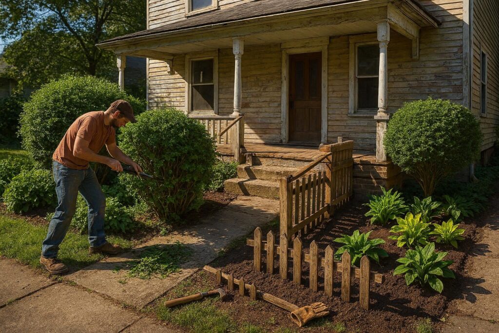 mproving curb appeal of an old house without spending money