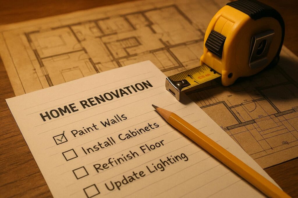 Checklist and tools for planning how to renovate an old house with no money