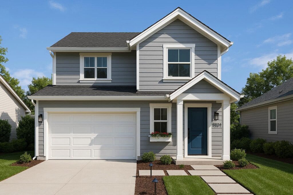 Simple exterior house updates like window boxes, new trim, and outdoor lighting