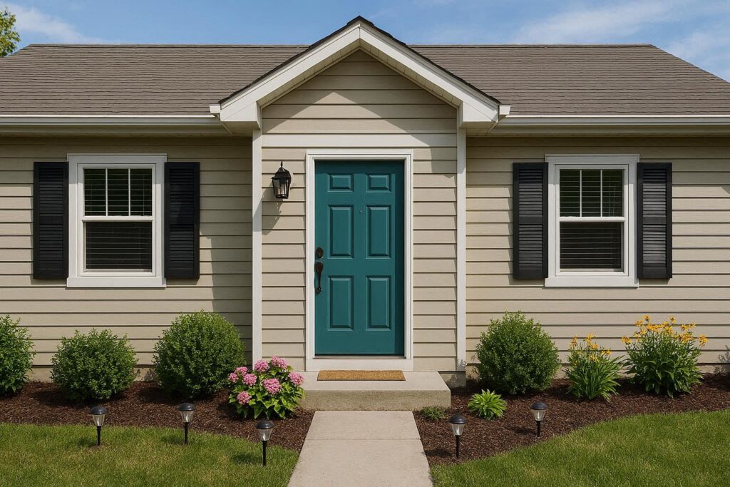 Cheap ways to update exterior of house with paint, plants, and solar lighting